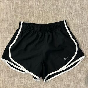 Nike Women's Black and White Athletic Shorts